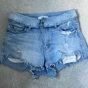 Pistols Jean shorts. Size 28. Fun folded detail.